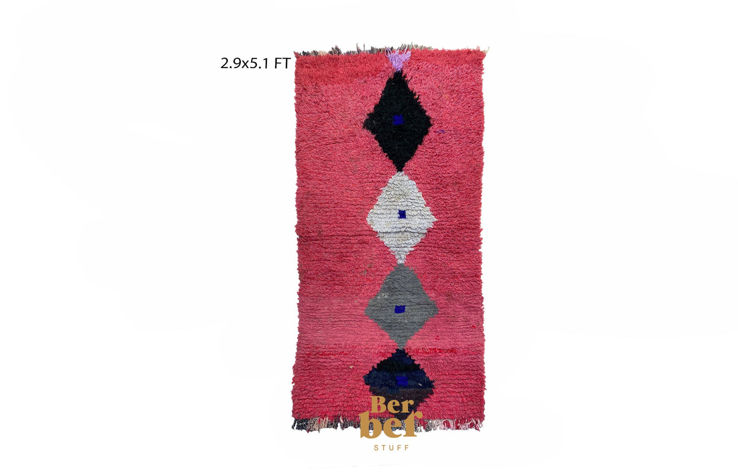 Tapis Boho marocain à petits motifs de diamants 3x5.