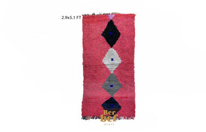 Tapis Boho marocain à petits motifs de diamants 3x5.