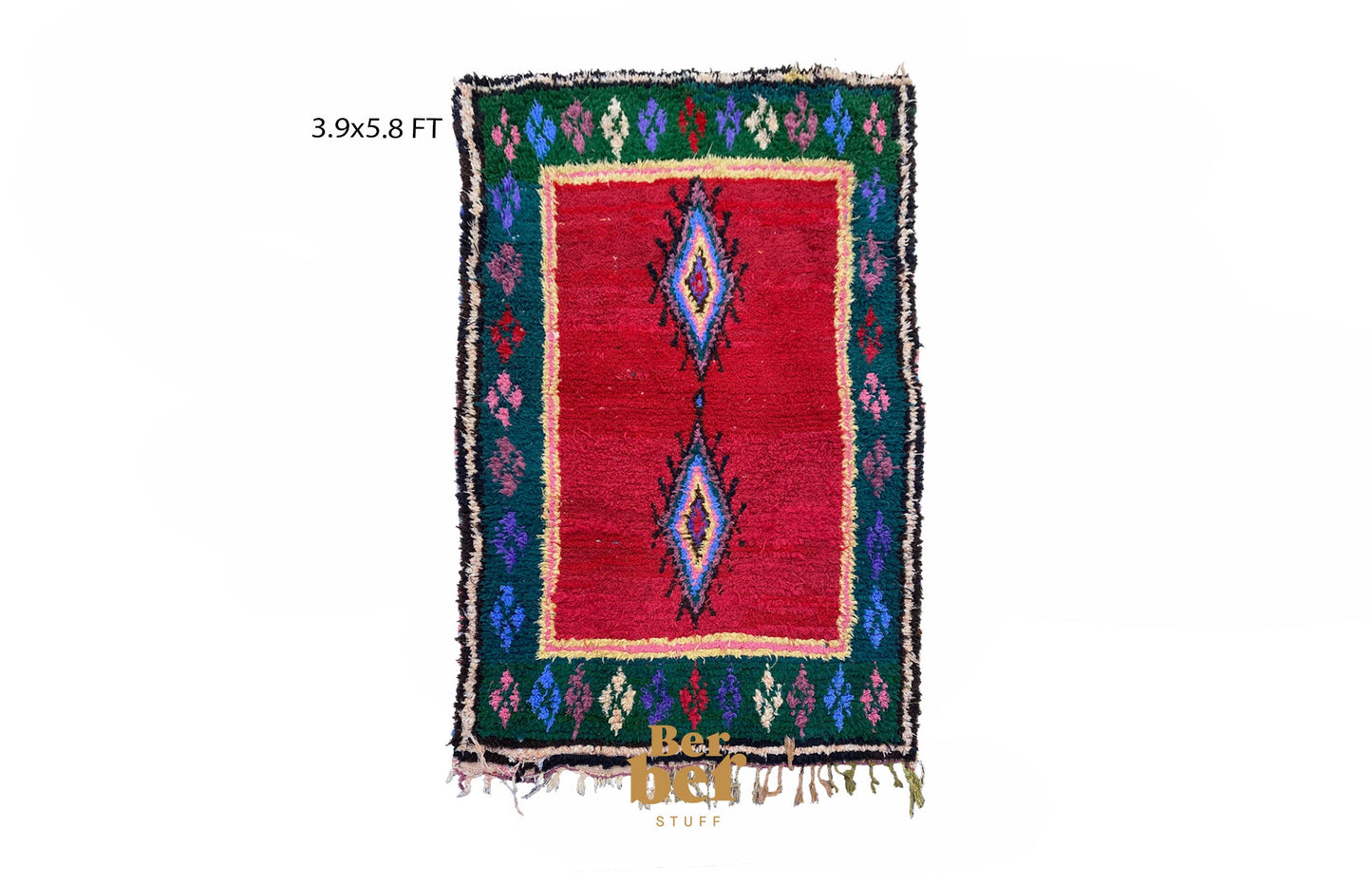 Tapis tribal marocain coloré tissé 4x6.