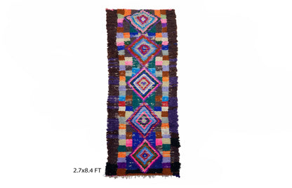 Tapis de couloir marocain vintage bohème 8x3.