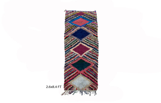 Tapis tissé vintage marocain 3x8.