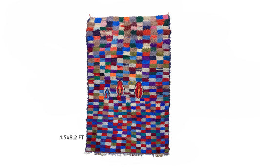 Tapis marocain vintage coloré 4x8.