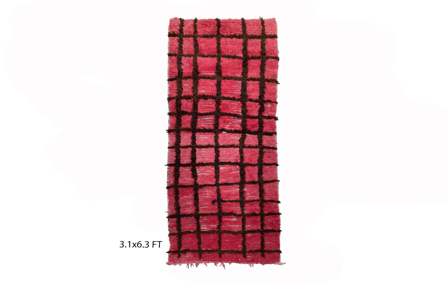 Tapis de couloir marocain noir et rouge 3x6.