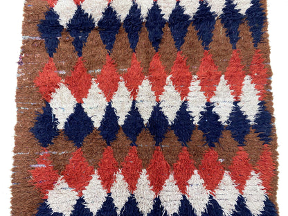 Tapis marocain vintage à losanges Boho 4x7.