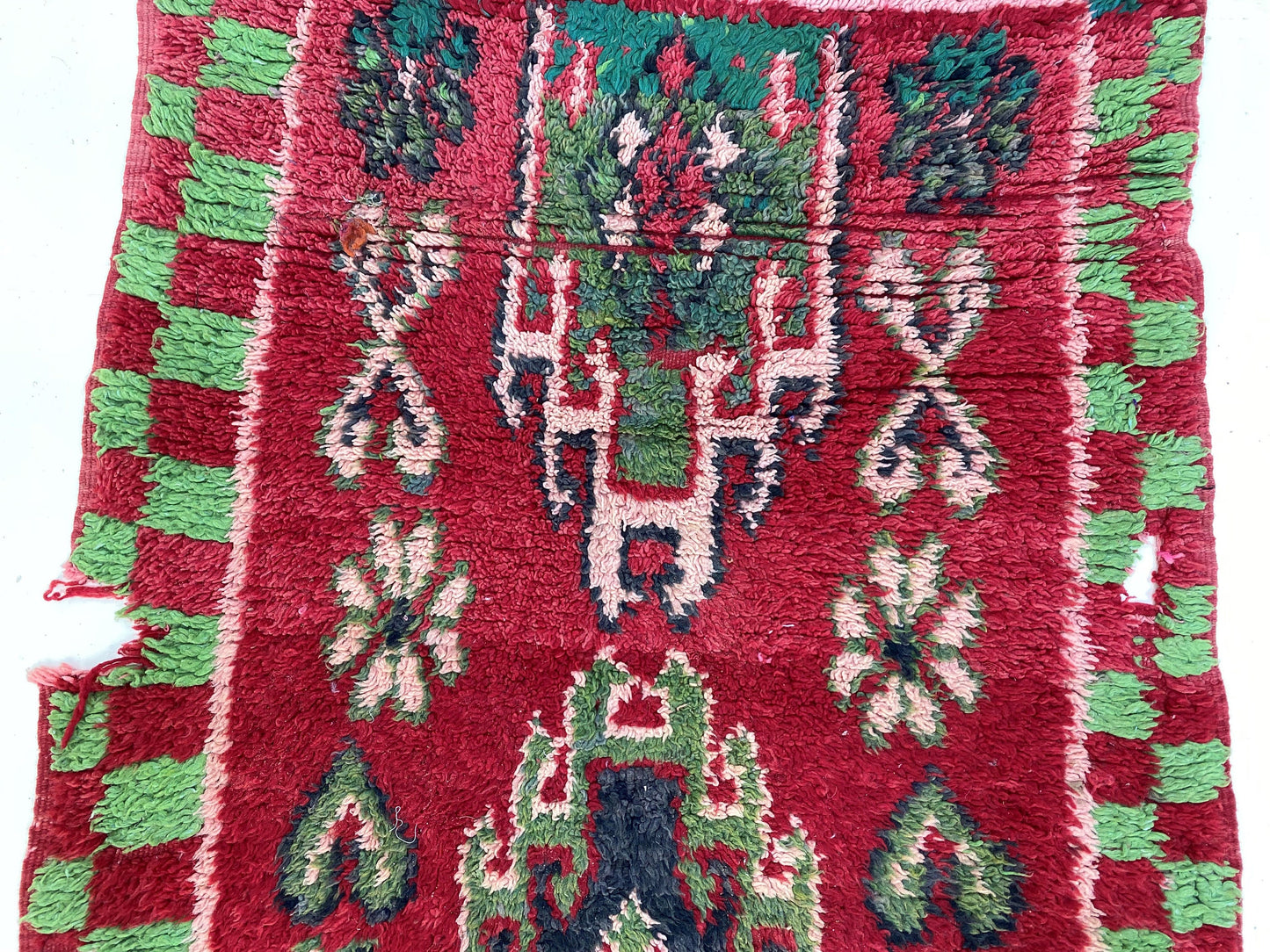 Tapis de couloir berbère vintage 3x8, tapis de couloir marocain étroit.