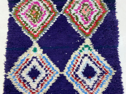 Tapis de couloir à losanges colorés 3x8, tapis de couloir marocain étroit.