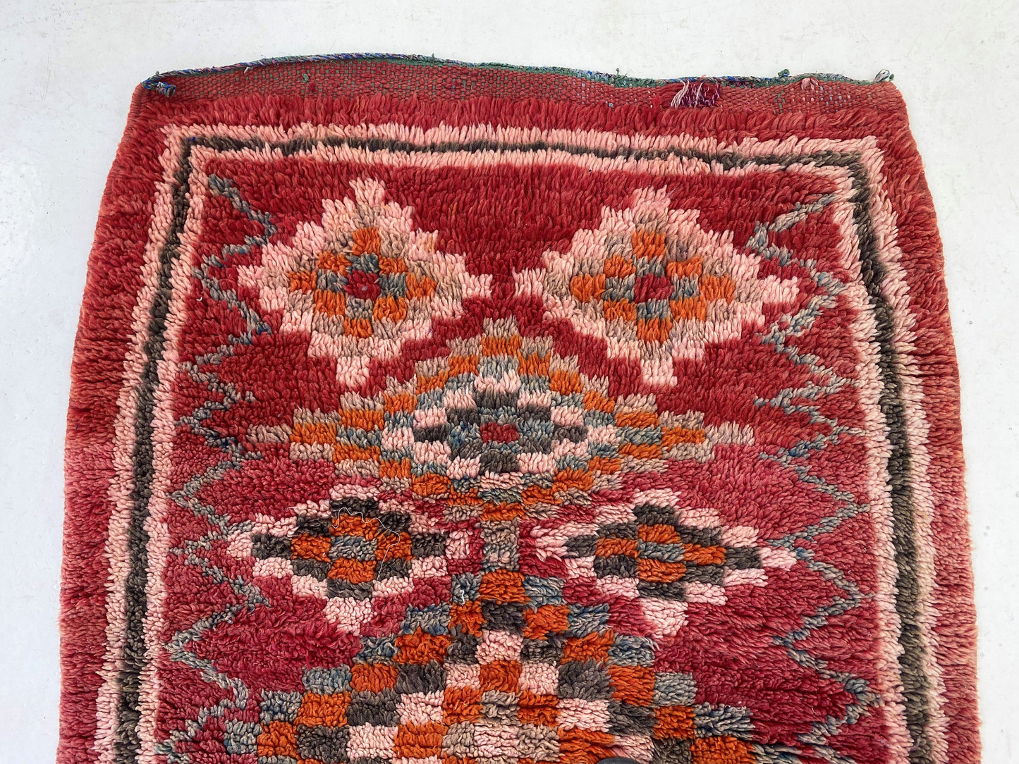 Long tapis marocain 3x7, tapis berbère vintage.