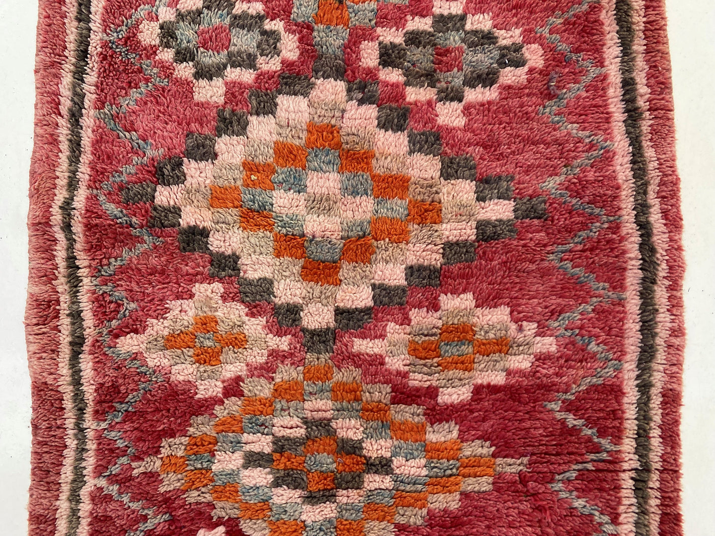 Long tapis marocain 3x7, tapis berbère vintage.