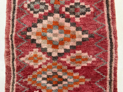 Long tapis marocain 3x7, tapis berbère vintage.