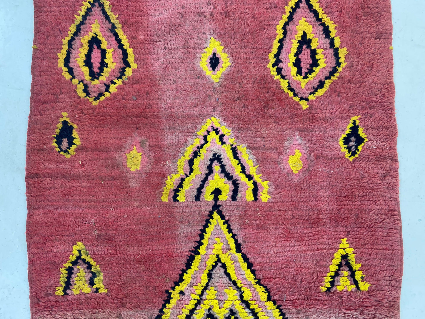 Tapis de couloir berbère marocain 3x7, tapis de couloir à tissage plat long.