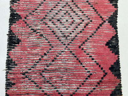 Tapis de couloir étroit vintage rouge 4x12, tapis de couloir berbère marocain.