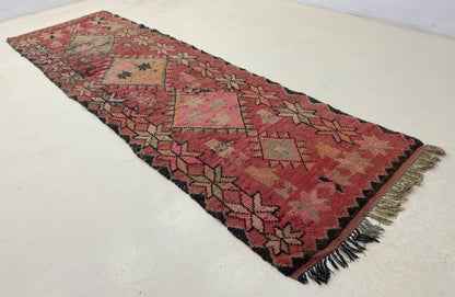 Tapis de couloir marocain Diamond 3x10, tapis de couloir berbères étroits.