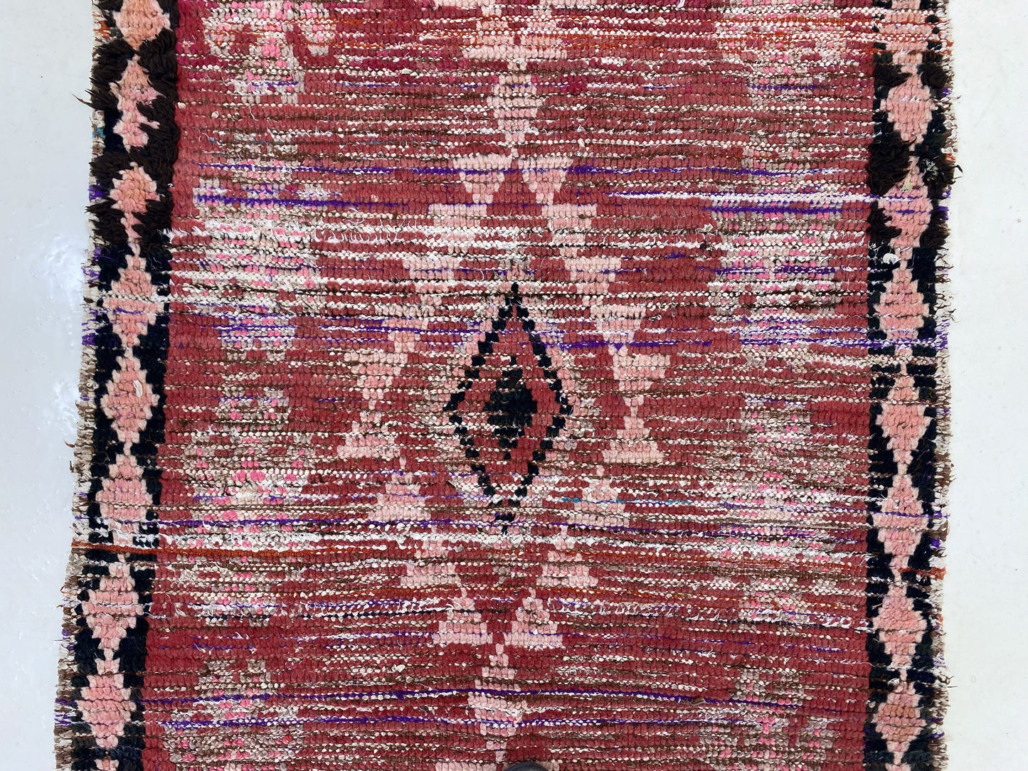 Tapis de couloir tissé délavé, tapis de couloir vintage marocain 3x10.