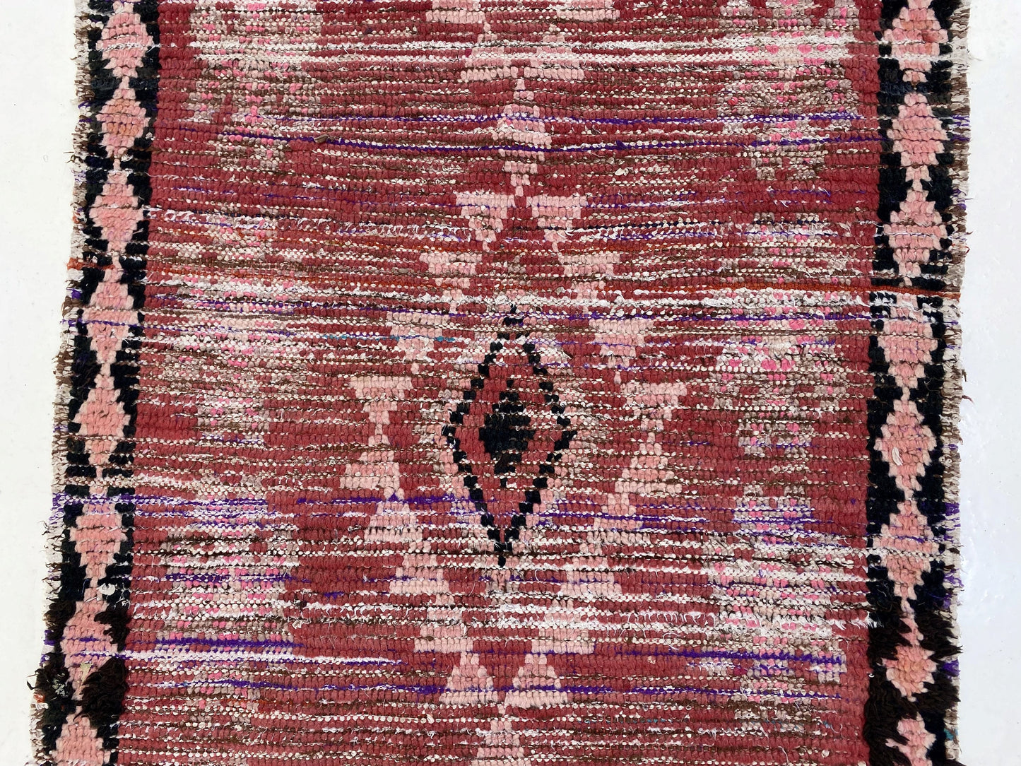 Tapis de couloir tissé délavé, tapis de couloir vintage marocain 3x10.