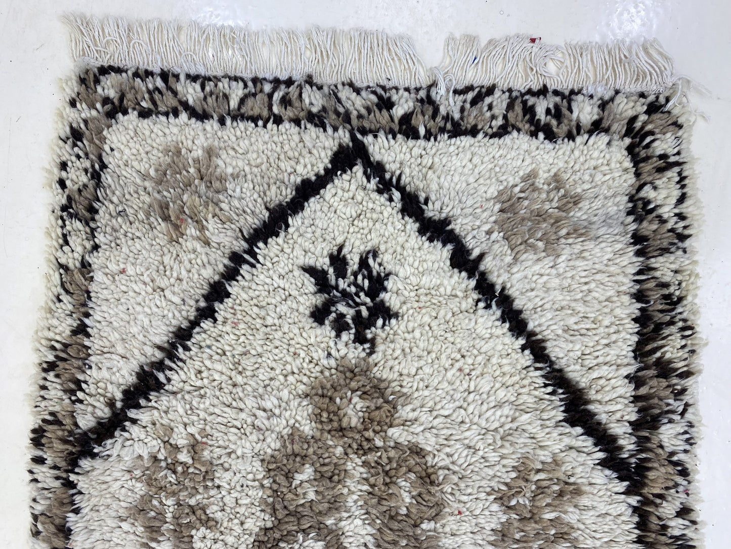 Wool Moroccan vintage runner rug 3x7 ft.