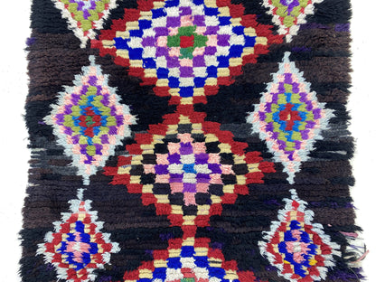 Tapis de couloir tissé marocain coloré 3x6 pi.