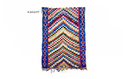 Tapis marocain coloré de style bohème 4x6 pi.