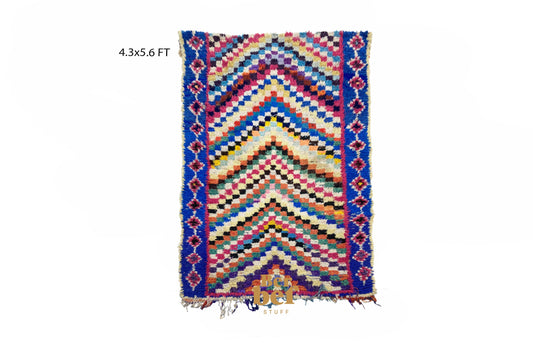 Tapis marocain coloré de style bohème 4x6 pi.