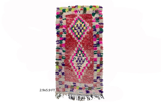 Vintage Moroccan Woven Boho Runner Rug 3x6.