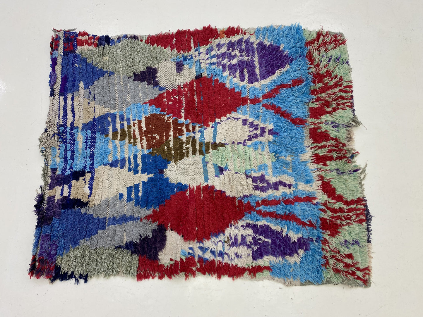 4x4 small Moroccan Colorful Square Area Rug.