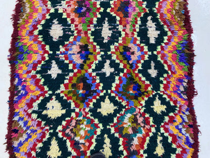 Tapis tissé marocain 3x7, longs tapis vintage.