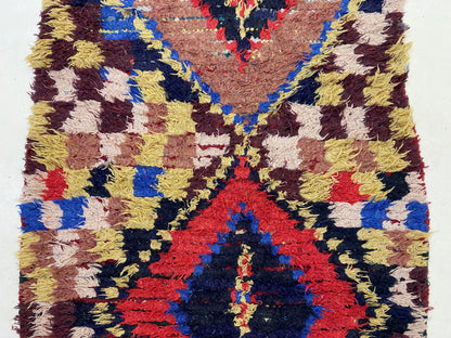 Tapis de couloir extra étroit 12x2. Tapis de couloir vintage marocain.