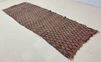 Tapis de couloir en grille, tapis de couloir vintage marocain 3x9.