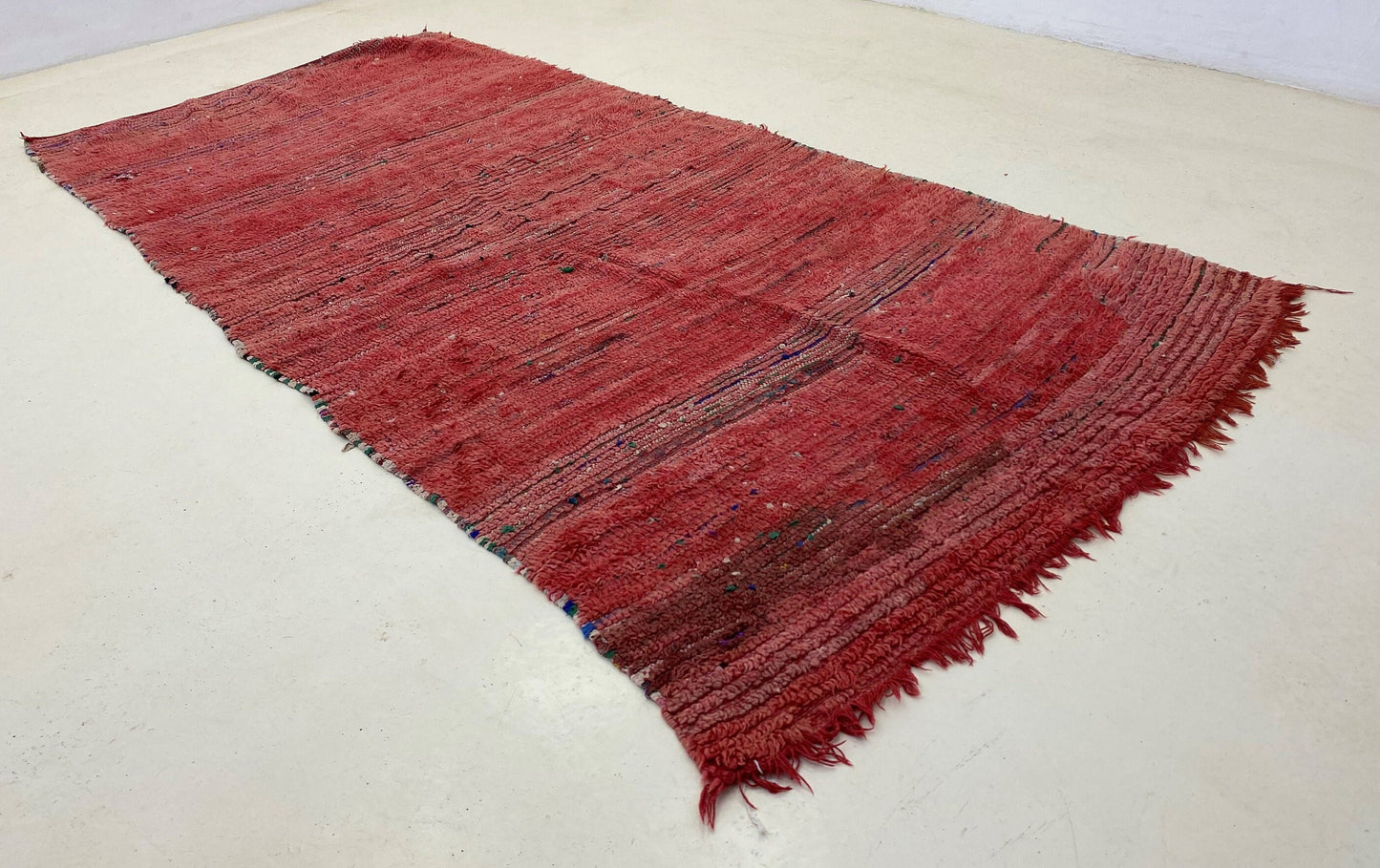 8x4 Moroccan Berber red rugs, vintage solid faded rug.