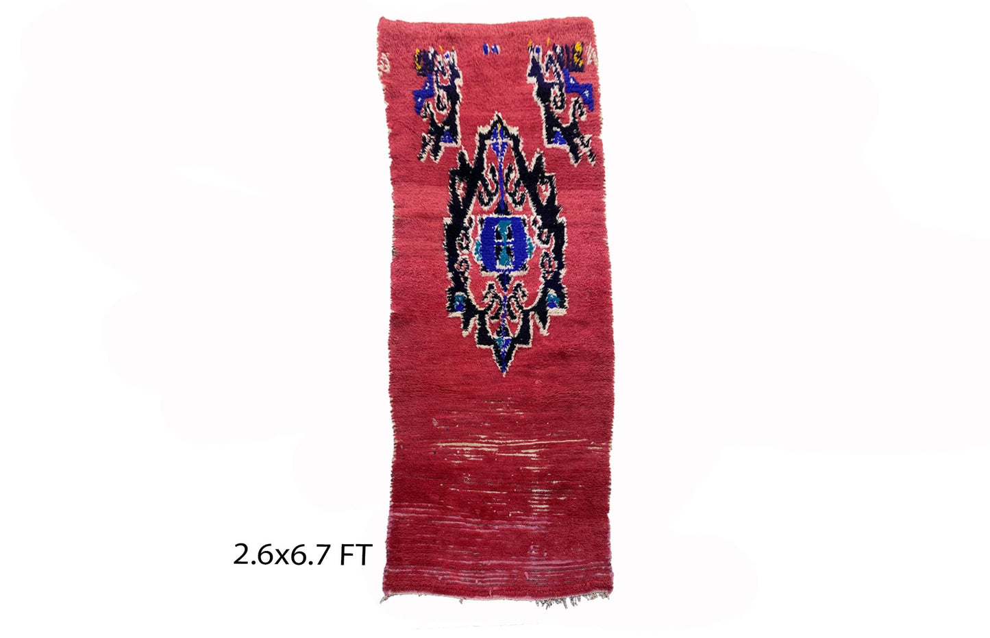 Tapis d'entrée marocain vintage berbère 3x7.