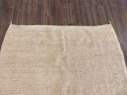 Tapis beige personnalisé, tapis marocain berbère en laine unie - Cadeau pour la maison - Tapis faits à la main pour le salon.