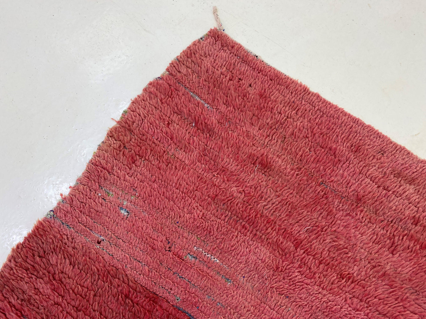 Vintage solid red runner rug 3x9, long Moroccan rug runner.