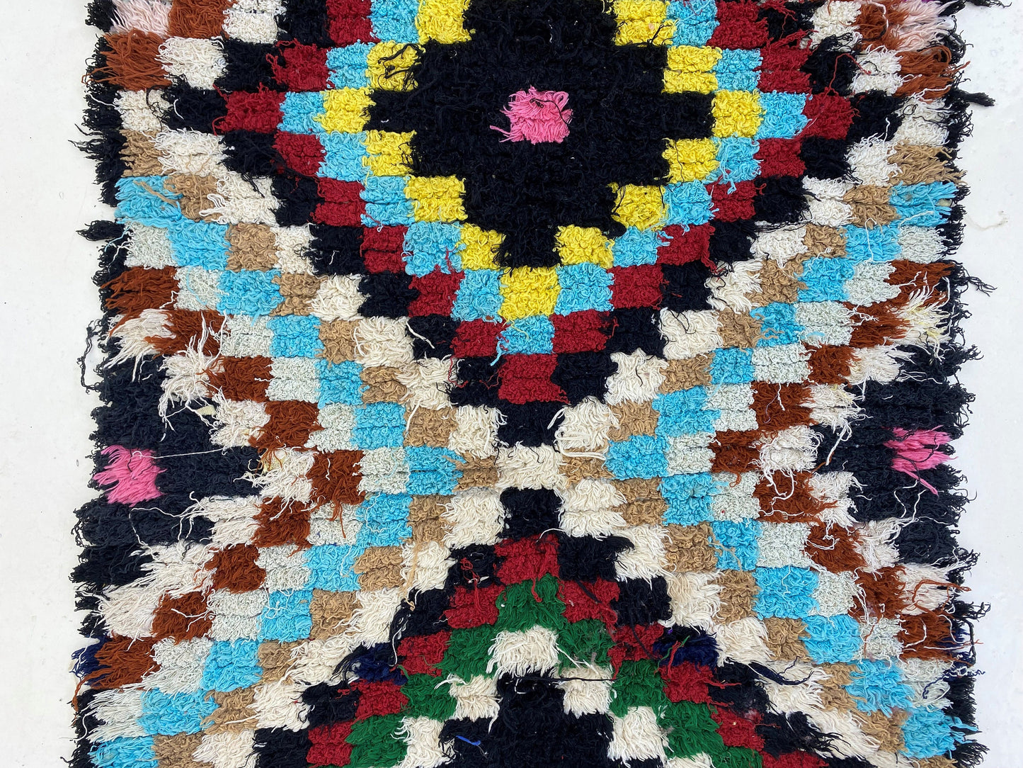 Woven Moroccan runner rug 3x9, vintage tribal runner rug.