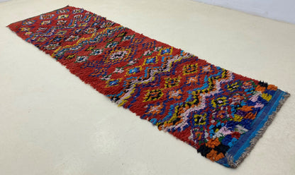 Tapis berbère coloré 3x9, tapis marocain extra étroit.