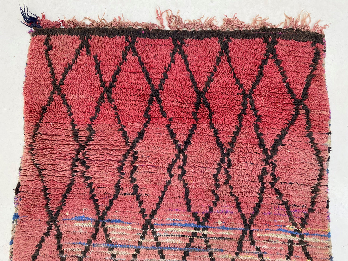 Tapis de couloir marocain en grille, tapis berbère vintage 3x9.