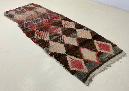 Tapis de couloir diamant, tapis de couloir marocain coloré 3x7,5.