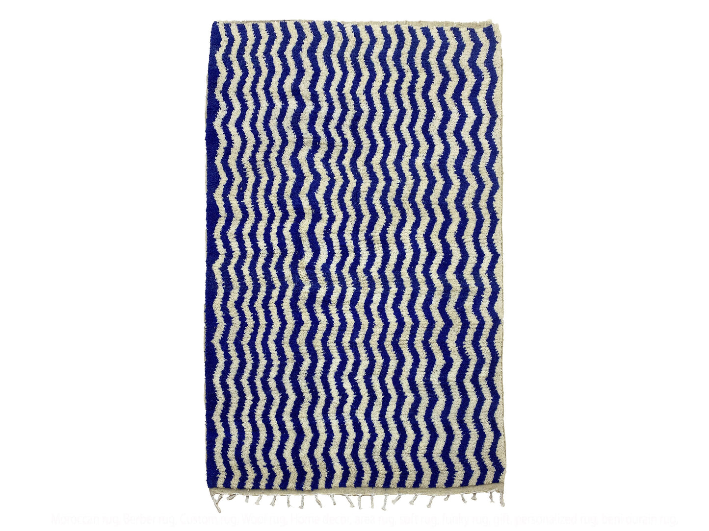 Custom rug, zigzag design - Moroccan handmade wool Berber area rugs, Fluffy Funky Rug for a Cozy Space.