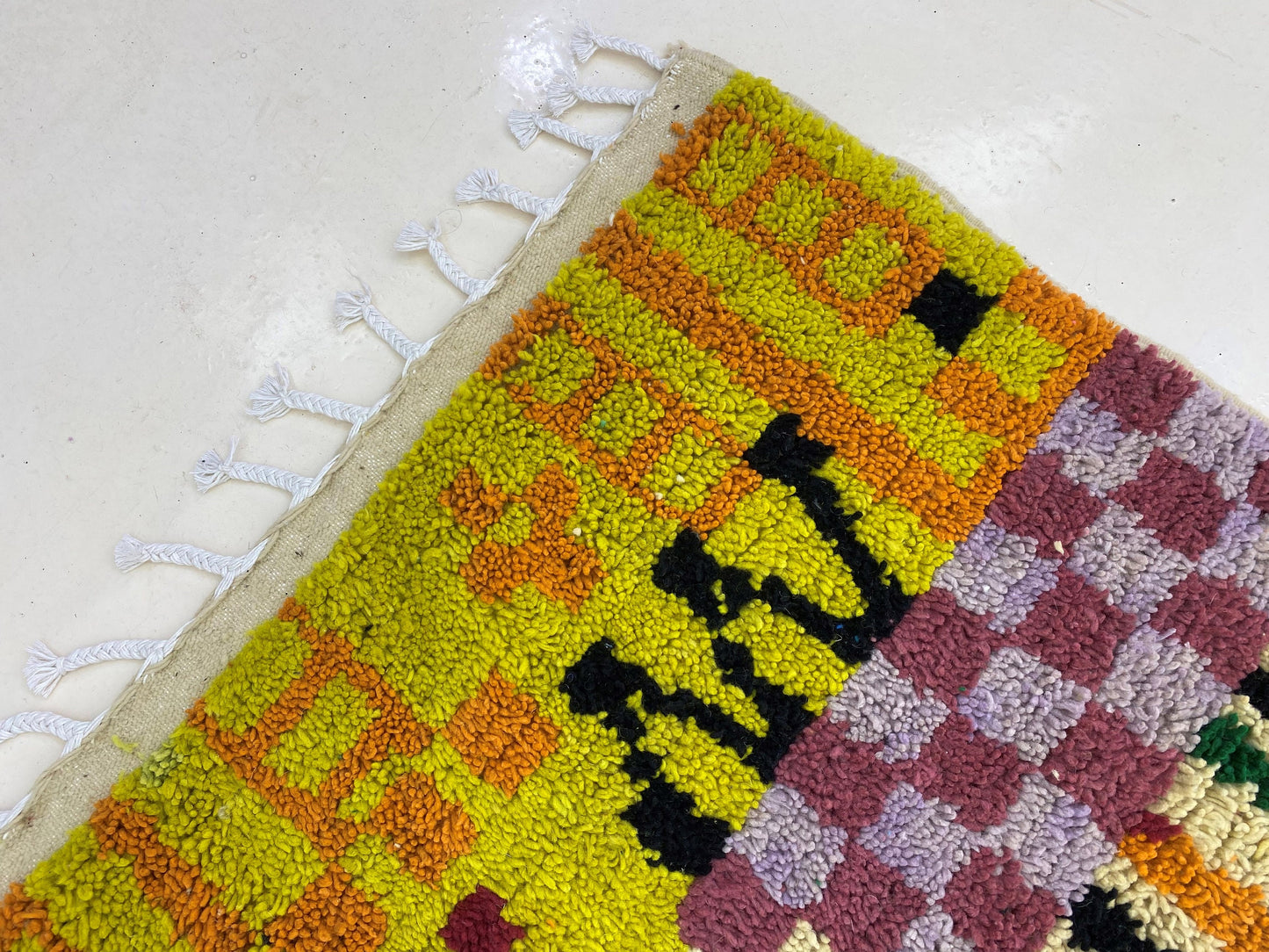 Custom colorful Kitchen rug, handmade wool Berber Moroccan rugs.