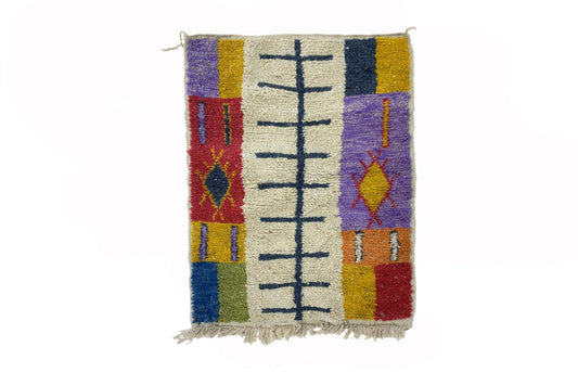 Colorful Moroccan Berber Area Rug, Custom Handmade Woven Berber Colorful Rug.