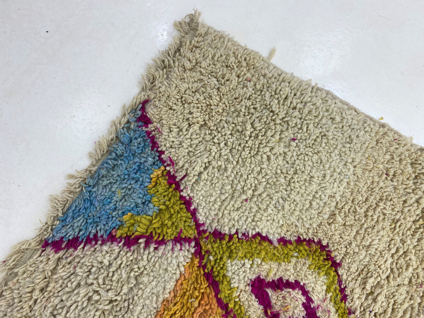 Handmade Moroccan Colorful Wool Rug - Custom Berber Rug for Living Room.