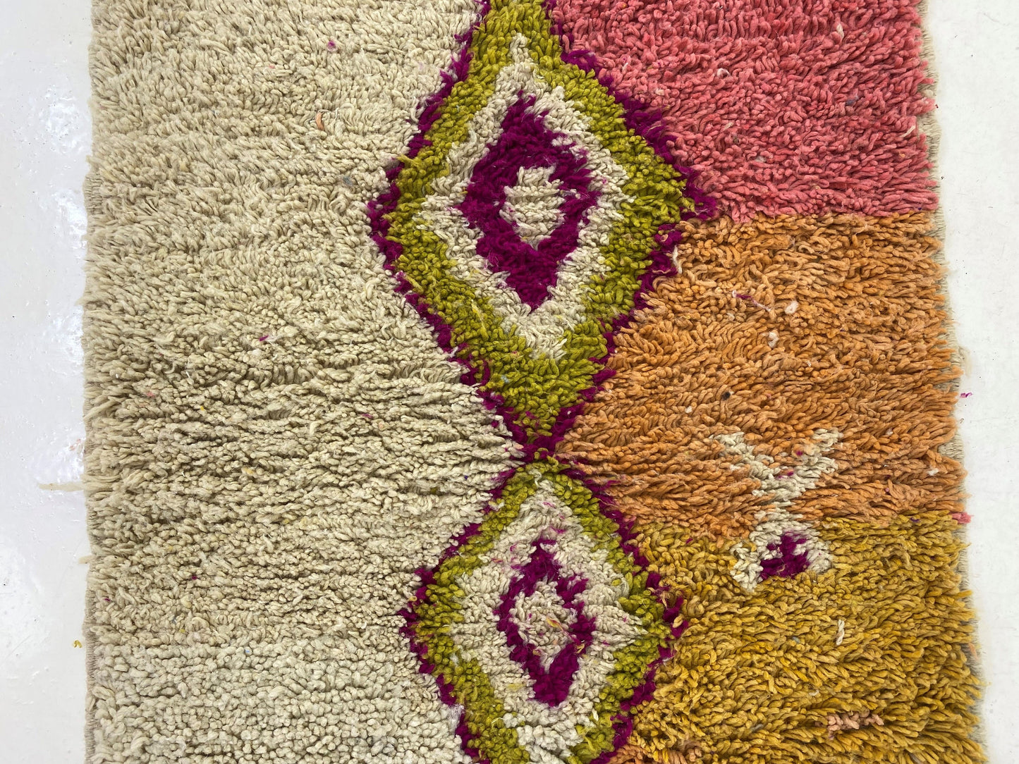 Handmade Moroccan Colorful Wool Rug - Custom Berber Rug for Living Room.