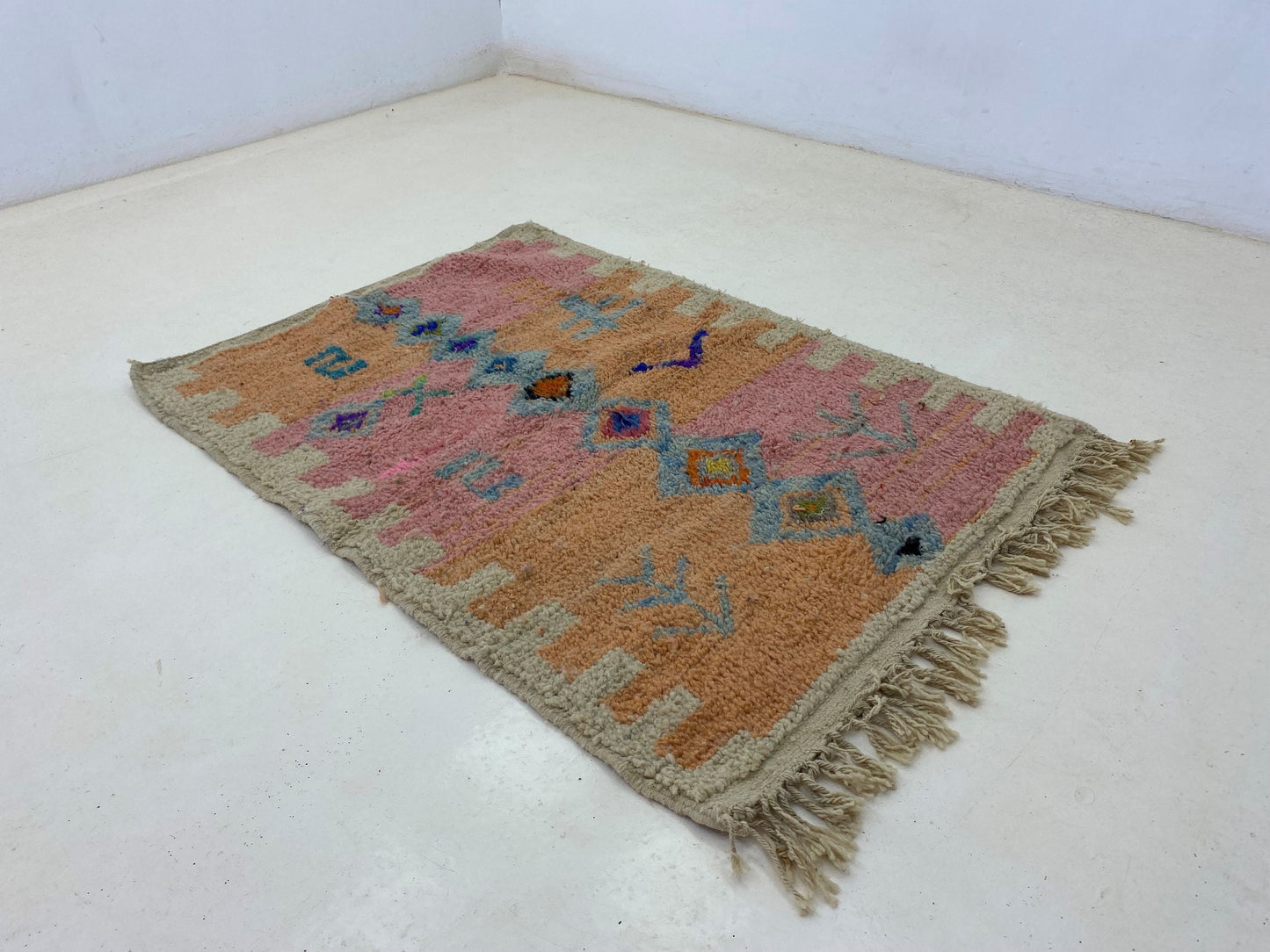 Custom Colorful Moroccan Berber Rug - Handmade Berber Area Rug.