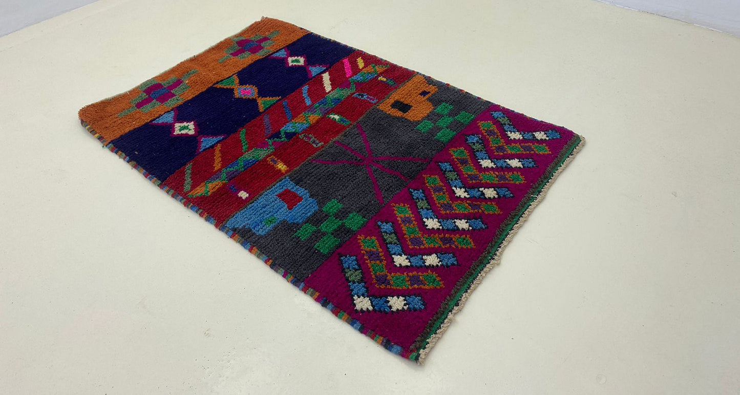 Customized Moroccan Berber Area Rug, Handcrafted colorful woven rug.