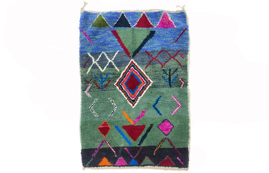 Handwoven Colorful Berber Rug, Handwoven Custom Moroccan area rug.