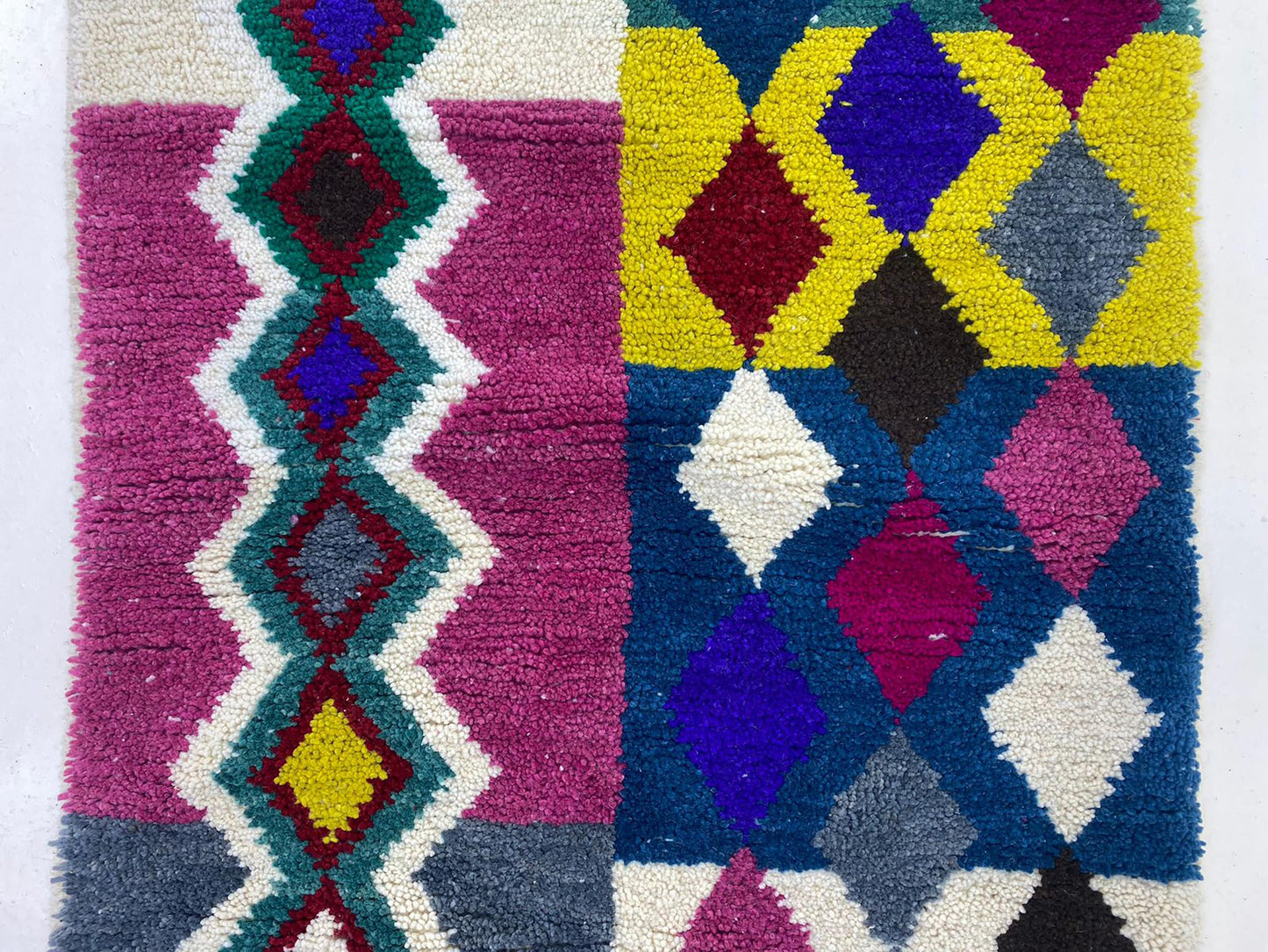 Tapis marocain - Tapis de cuisine personnalisé et vibrant, tapis en laine noué à la main.