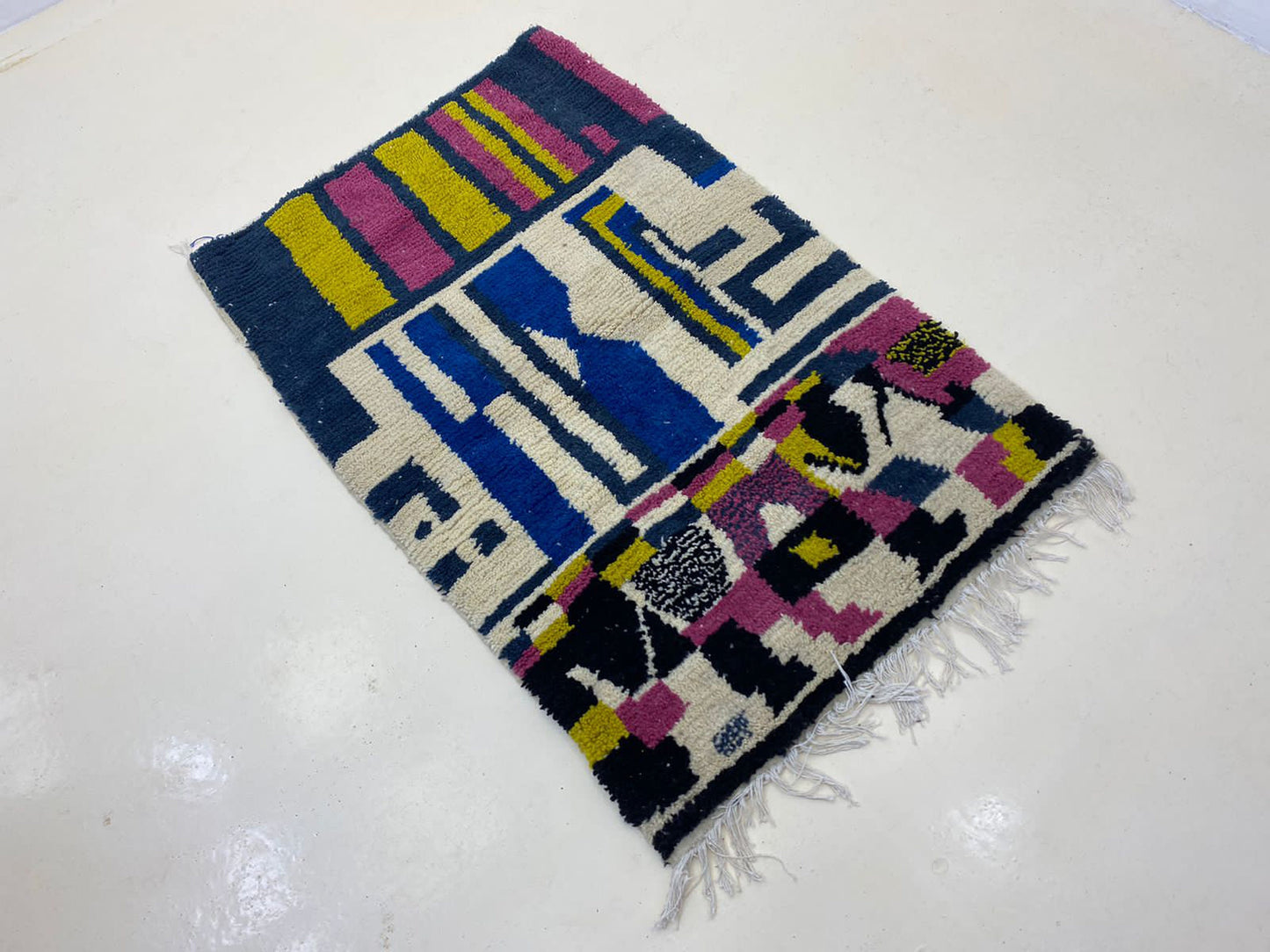 Handmade Custom Area Rug, Unique Moroccan rug, Colorful Berber Wool rug.