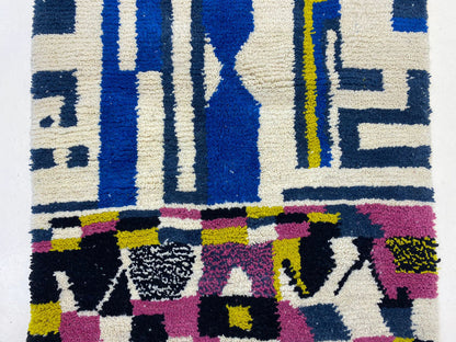 Handmade Custom Area Rug, Unique Moroccan rug, Colorful Berber Wool rug.