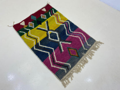 Colorful Geometric rug, Hand knotted Moroccan Berber Rug - Custom Unique Area Rug - Made to Order rugs.