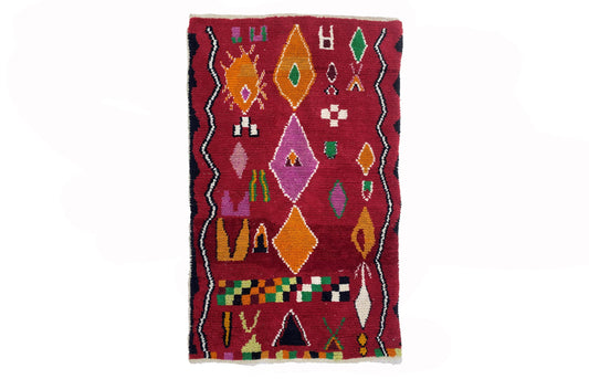 Moroccan colorful rug, custom handmade wool rug, Berber rugs for living room.