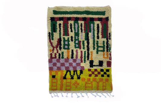 Custom colorful Kitchen rug, handmade wool Berber Moroccan rugs.