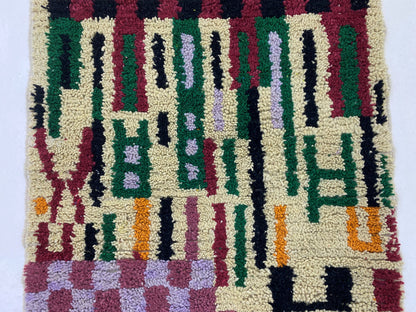 Custom colorful Kitchen rug, handmade wool Berber Moroccan rugs.